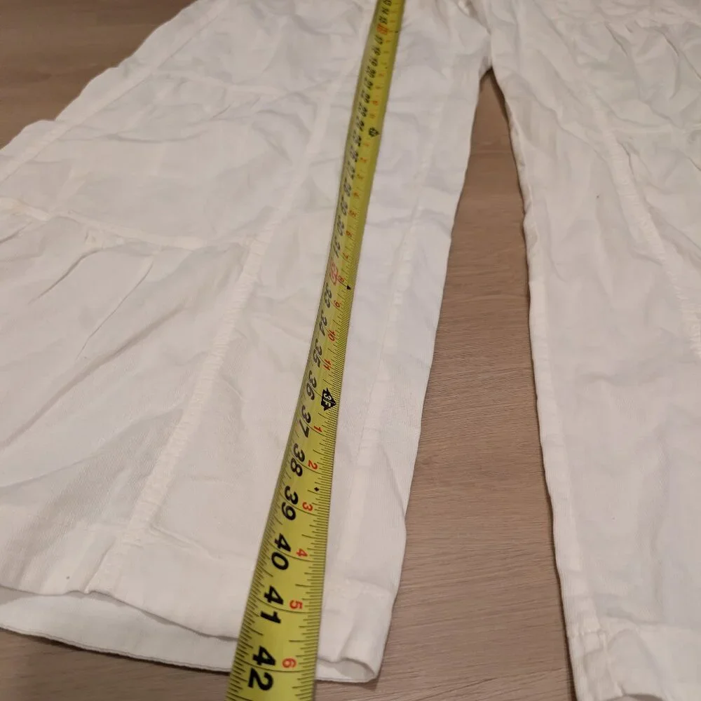 XL XCVI NWT Pants Women White Cotton Wide Leg Boho Coastal Beach Festival Tiered - Picture 7 of 8